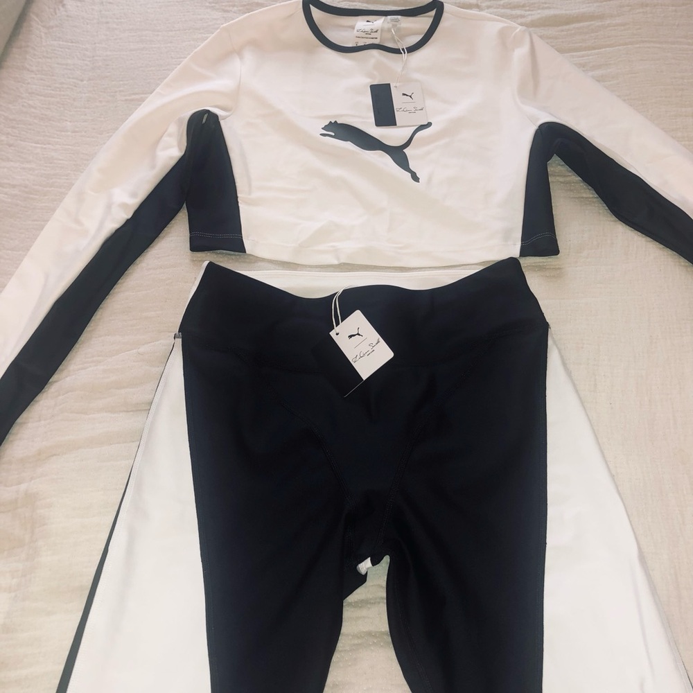 Puma Athletic black and white 2 piece suit.